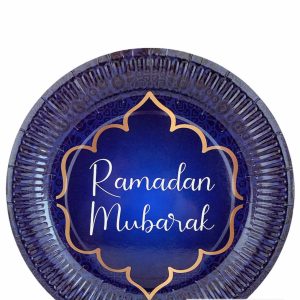 Lot de 6 assiettes - Bleu - Ramadan Mubarak